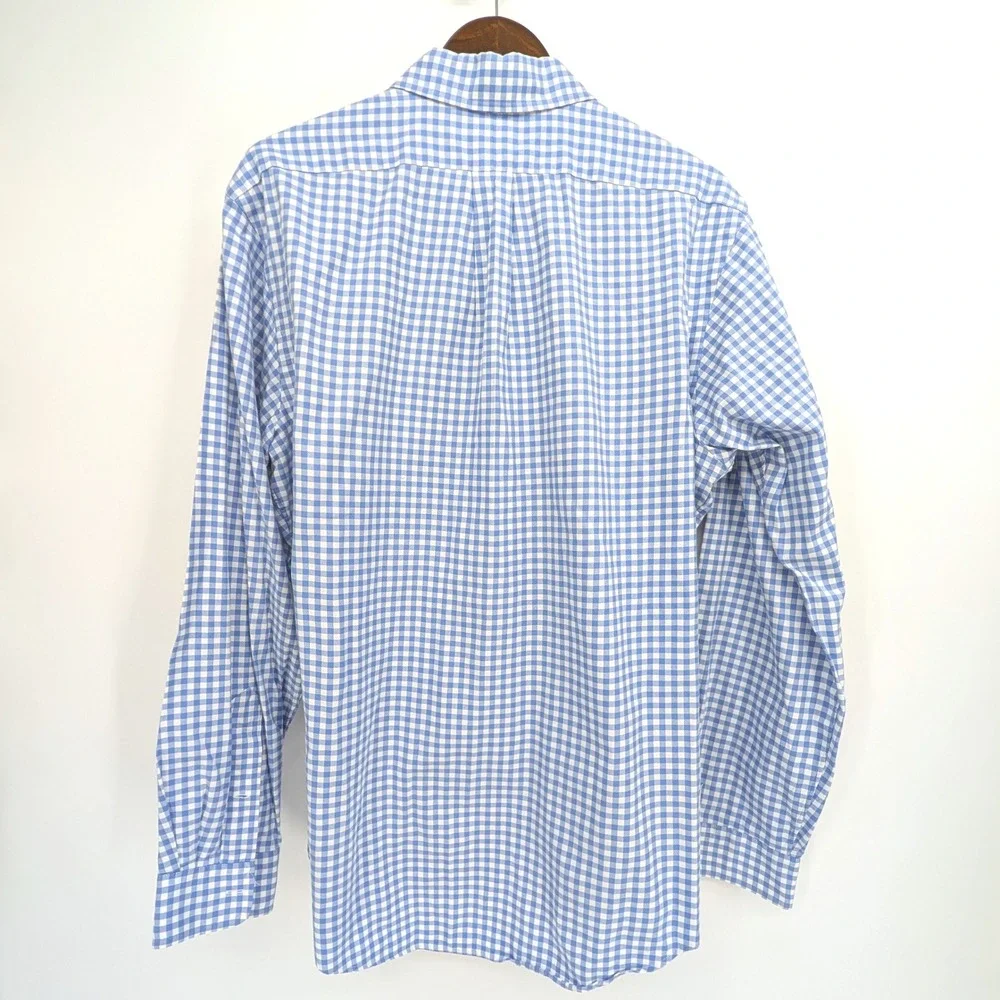 Ralph Lauren Gingham Button Down Shirt Blue White‎ Custom Fit Large Hong Kong